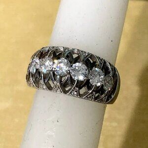 Verragio 925 Sterling Silver CZ Cubic Zirconia Band Ring Size 6
